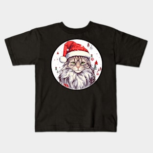 Maine Coon Cat Xmas, Love Cats Kids T-Shirt